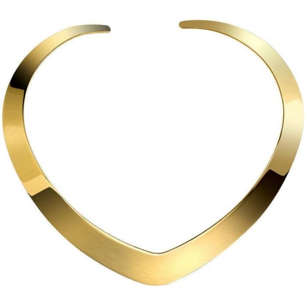 Stainless Steel Love Heart Choker Necklace Women Casual Jewelry